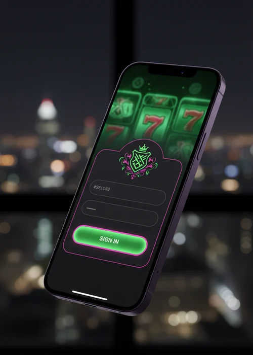 Screenshot of Go Lucky Casino login interface with email and password fields, representing secure access for players.